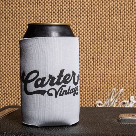 Carter Vintage Cursive Logo Koozie - White thumbnail