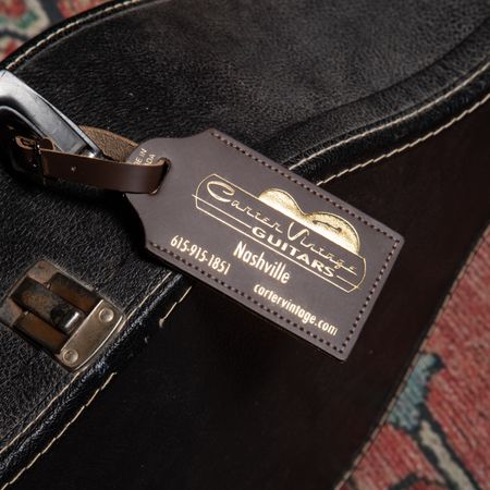 Carter Vintage Leather Luggage Tag - Brown thumbnail