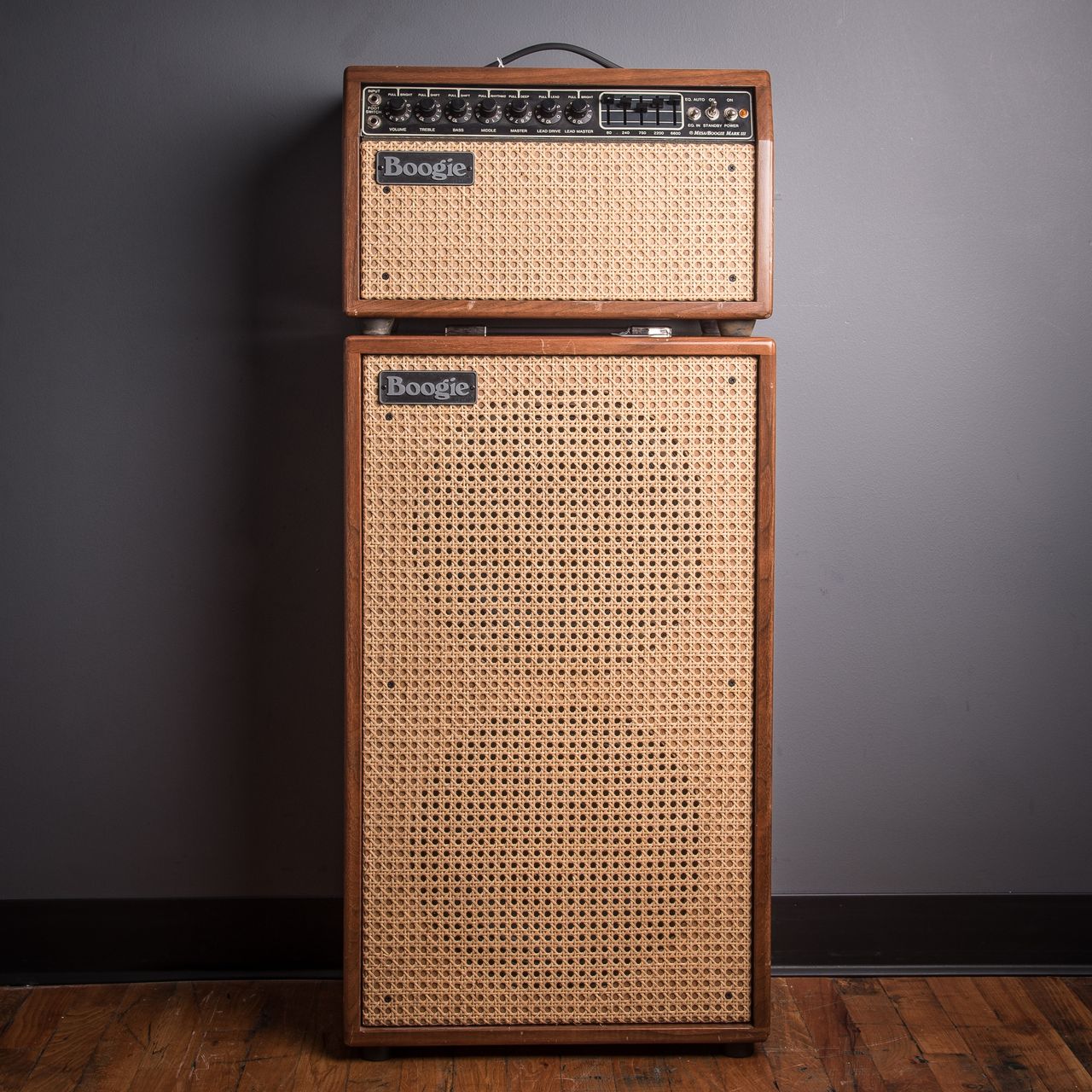 Carter Vintage - Mesa Boogie Mark III Blue Stripe Head and 2x12 Cabinet  1989, Natural | Carter Vintage Guitar