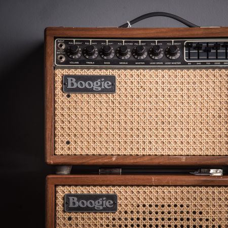 Carter Vintage - Mesa Boogie Mark III Blue Stripe Head and 2x12 Cabinet  1989, Natural | Carter Vintage Guitar