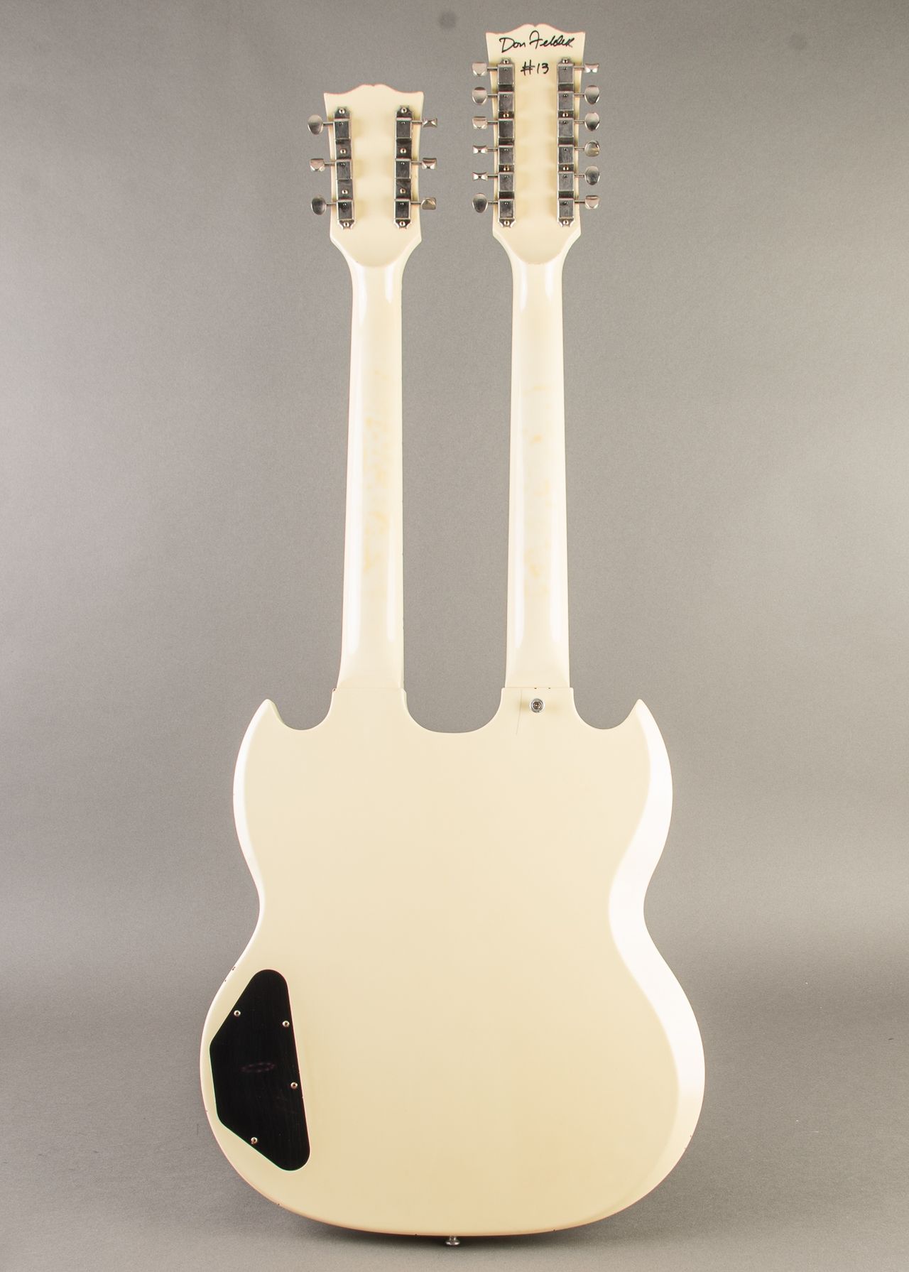 Réplique Mini Guitare Axe Heaven Gibson SG EDS-1275 Doubleneck Blanche - Don Felder - Neuf 2023
