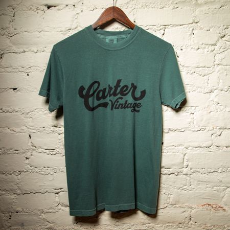 Carter Vintage Green Cursive Logo Tee thumbnail
