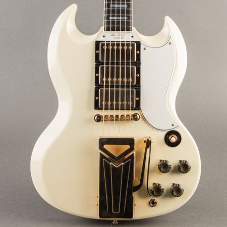 Gibson Custom Shop 60th Anniversary 1961 Les Paul SG Custom Sideways Vibrola 2021, Alpine White thumbnail