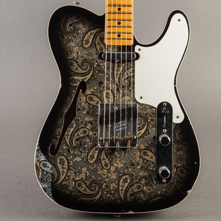 Fender Custom Shop LTD Esquire Thinline Relic 2020, Black Over Silver Paisley thumbnail