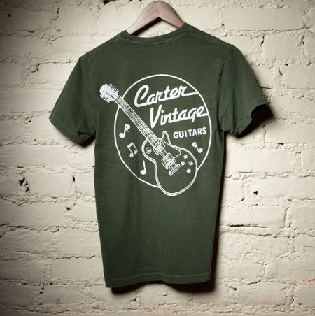 Carter Vintage Guitars Hunter Green Guitar Graphic Tee thumbnail