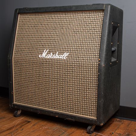 Marshall 1960A 4x12 Checkerboard Slant Cabinet w/ G12M 25w 1971, Black thumbnail