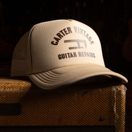 Carter Vintage Khaki Repair Shop Foam Trucker Hat thumbnail