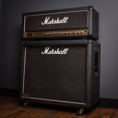 Marshall JCM 800 2210 2-Channel 100w w/ 2x12 1936 Cabinet 1989, Black thumbnail