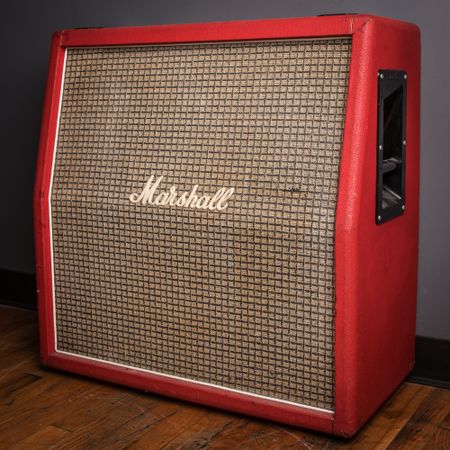 Marshall 2038 4x10 Rare Checkerboard Slant Cabinet 1970's, Red thumbnail