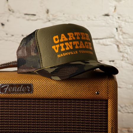 Carter Vintage Orange Camo Trucker Hat thumbnail