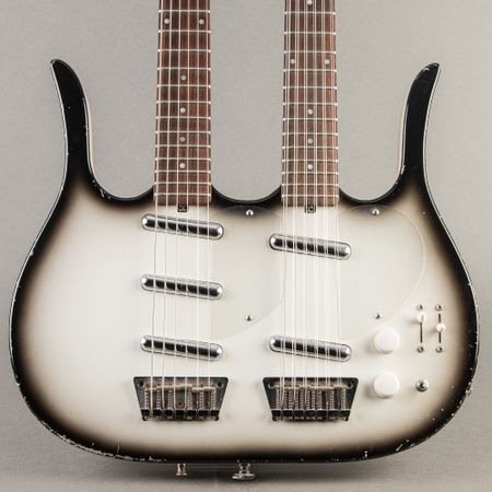 Jerry Jones Neptune Double Neck Made For Raul of The Mavericks 1990, Grey Burst thumbnail