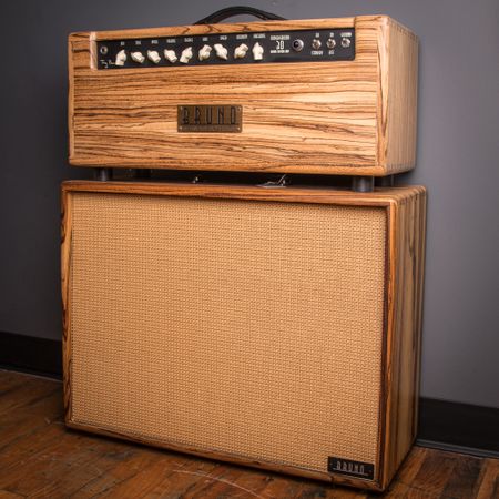 Bruno Underground 30 Reverb & Tremolo 10th Anniversary Head w/ 2x12 Cab 2001, Natural thumbnail