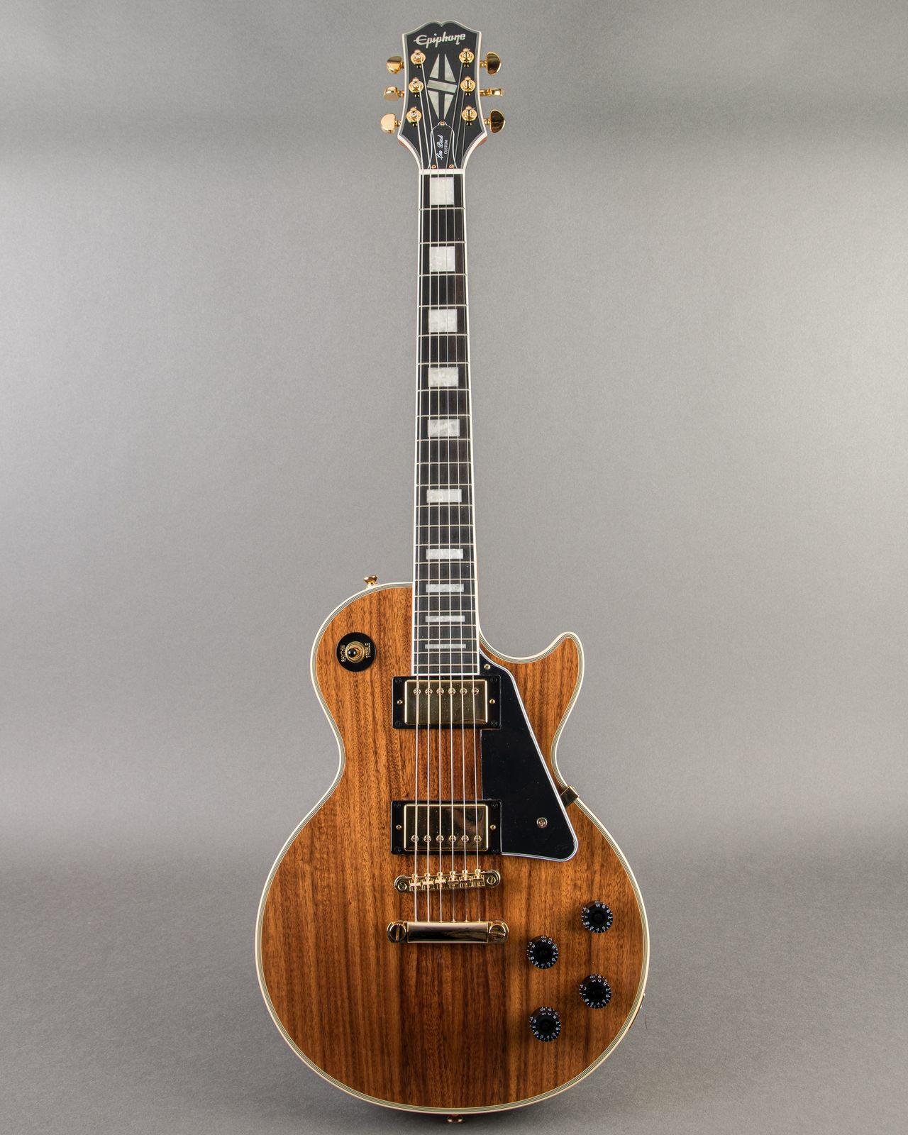 ギター Epiphone Les Paul Custom Koa Natural Epiphone Les Paul Custom Pro Koa Electric Guitar - Natural – Walt