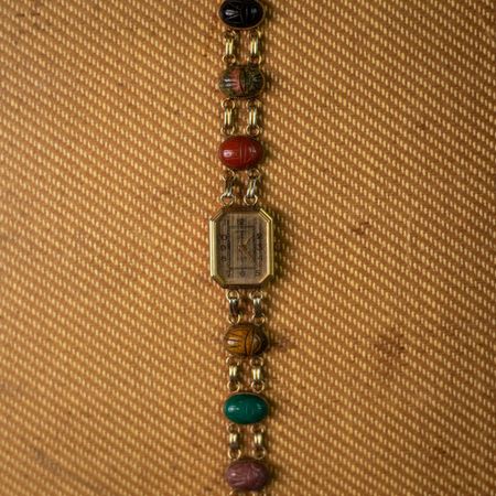 Sable 1970's Vintage Kenneth Jay Lane Scarab Gemstone Watch thumbnail
