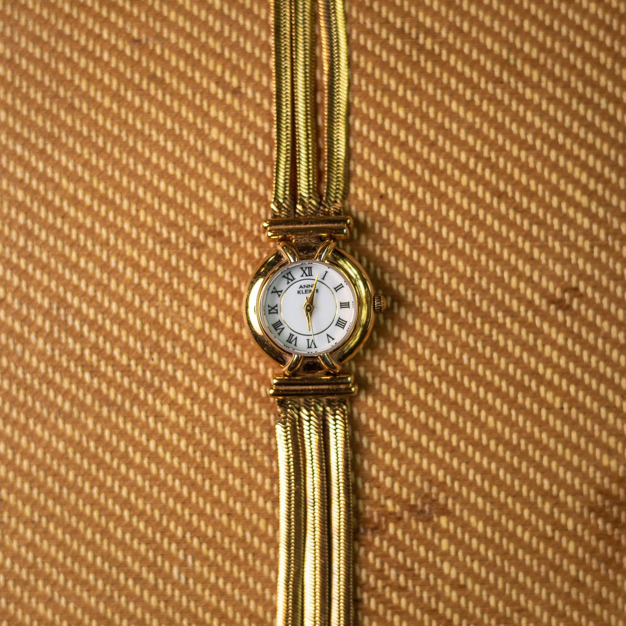 Anne Klein II Ladies Gold Plated Snazzy 3 Row Chain Link Wristwatch Working!!‎ Anne Klein Ladies Gold Watch - Etsy main image 4