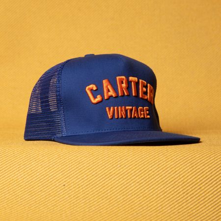 Carter Vintage Blue and Orange Block Hat thumbnail