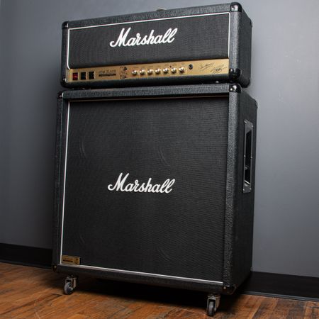 Marshall 2555SL JCM Slash Signature 100w Head w/ Matching 4x12 1960BV Straight Cab 1996, Black thumbnail
