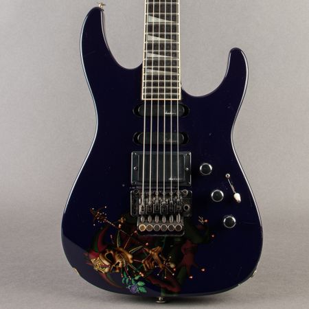 Charvel 650XL NAMM Prototype 1989, Purple, Skull Jester painted by Pamelina H. thumbnail
