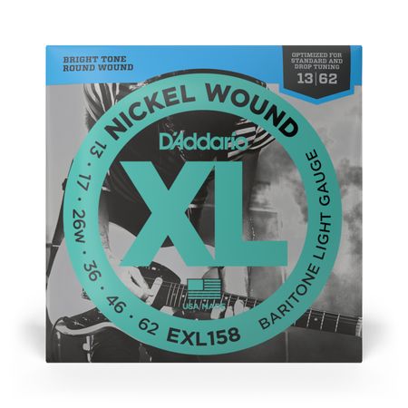 D'addario XL Light Baritone Nickel Electric Guitar Strings EXL158 thumbnail