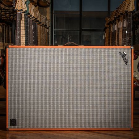 Fender 2x15 Cabinet w/ Eminence Neo & Road Case Owned By Marcus King 1970's, Orange thumbnail