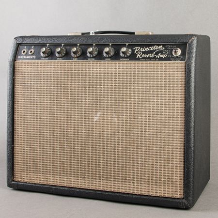 Fender Pre-CBS Princeton Reverb AA764 w/ JBL K110 1965, Black (Re-covered) thumbnail