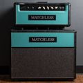 Matchless Clubman 35 Head (6SH7) & 2x10 Cab Sampson Era 1993, Black & Torquoise — thumbnail 2 of 3