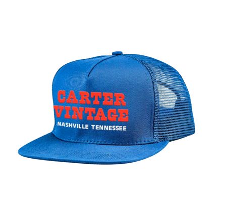 Carter Vintage Blue and Orange Trucker Hat thumbnail