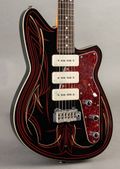 Reverend Jetstream 390 2006, Black w/ Hand-Painted Pin Stripes — thumbnail 3 of 9