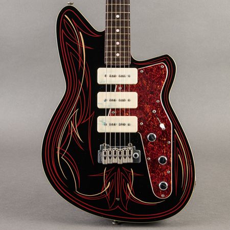 Reverend Jetstream 390 2006, Black w/ Hand-Painted Pin Stripes thumbnail